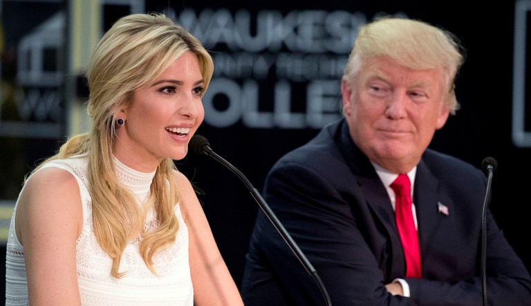 Ivanka Trump gives her father high marks for his performance as president. 