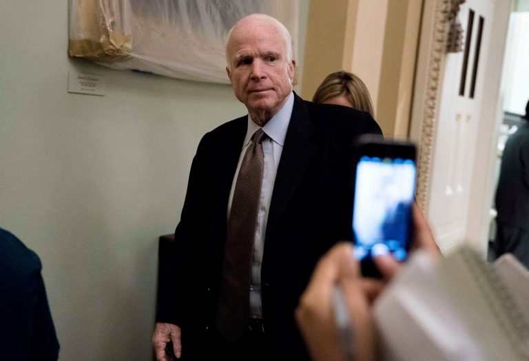 Sen. John McCain, R-Ariz., expressed his party's uncertainty about President Trump running for office again in 2020, according to a report Saturday. (AP Photo/Andrew Harnik)