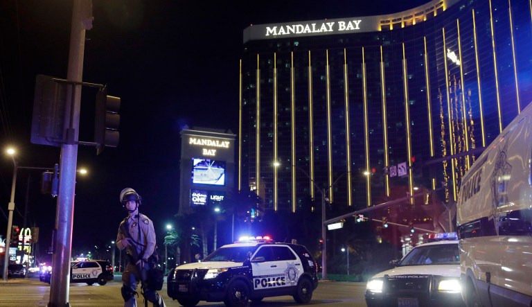A shooter opened fire at a Las Vegas concert. Police quickly located the source of the shooting, and stormed the room of Stephen Paddock, the suspect who was on the 32nd floor of the Mandalay Bay resort and casino. (AP Photo/John Locher)