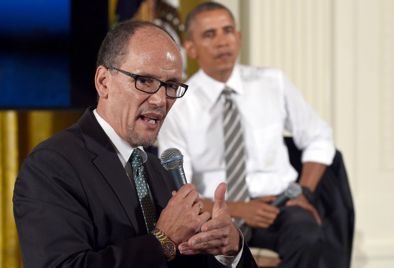 Thomas Perez was endorsed by many in Obama's orbit, including former Vice President Joe Biden. (AP Photo/Susan Walsh)