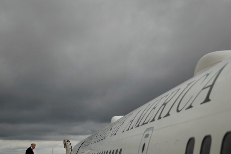 President Donald Trump boards Air Force One at Andrews Air Force Base, Md., Wednesday, June 7, 2017, to travel to Cincinnati, Ohio to give remarks on healthcare and infrastructure. (AP Photo/Andrew Harnik)