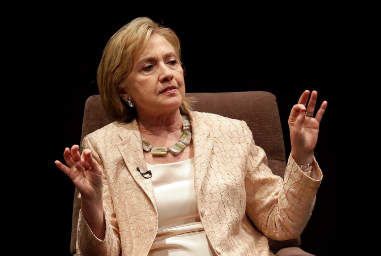 Former Secretary of State Hillary Clinton speaks about her new book 