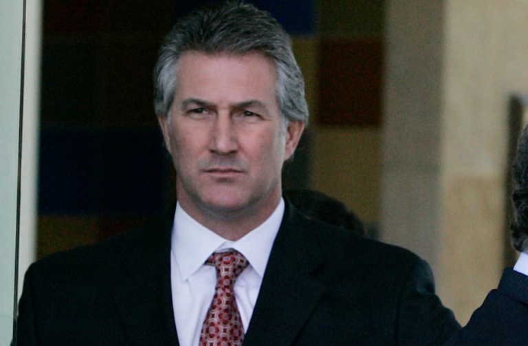 Rep. Rick Renzi, R-Ariz., leaves U.S. District Court on Tuesday, March 5, 2008, in Tucson after his arraignment. (AP Photo/Ross D. Franklin)