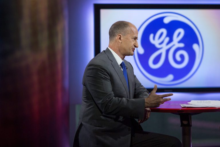 John Rice, vice chairman of General Electric Co., speaks during a Bloomberg Television interview. GE, along with Boeing and Caterpillar and Halliburton areÂ the top three beneficiaries amount for a majority of Ex-Im's financing.Â (Photographer: Jerome Favre/Bloomberg)