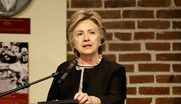 Former Democratic presidential nominee Hillary Clinton warns Russian President Vladimir Putin 