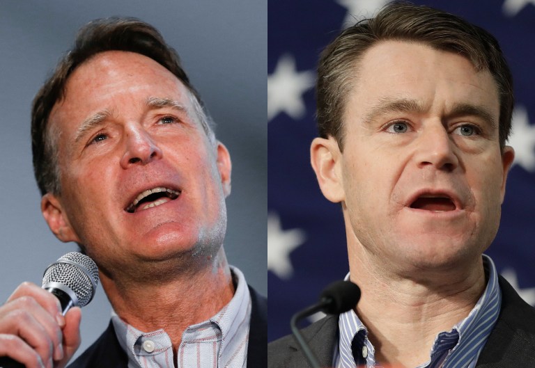 A new poll of the Indiana U.S. Senate race showed a statistical tie among former Democratic Sen. Evan Bayh and GOP Congressman Todd Young. (AP Photos)
