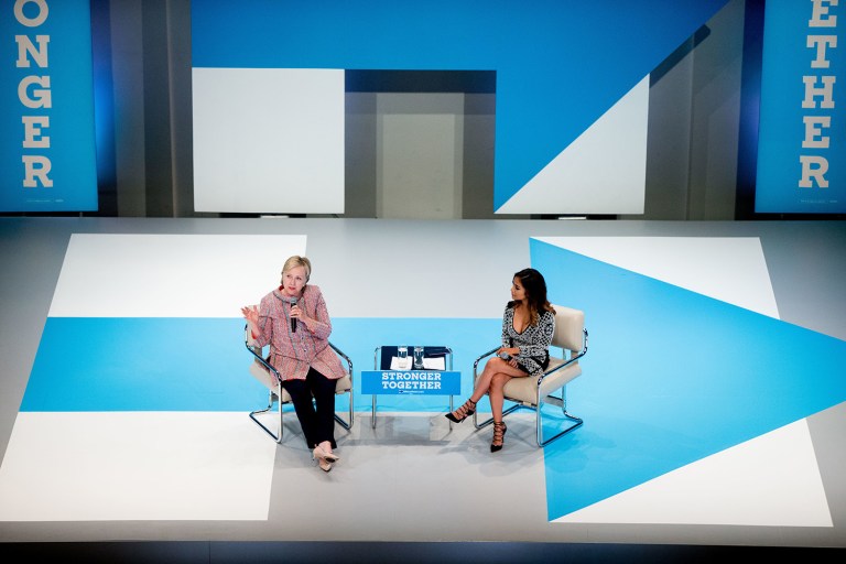 Clinton began her remarks to YouTube stars she hopes will help spread her message to the youth by saying she was sympathetic to 