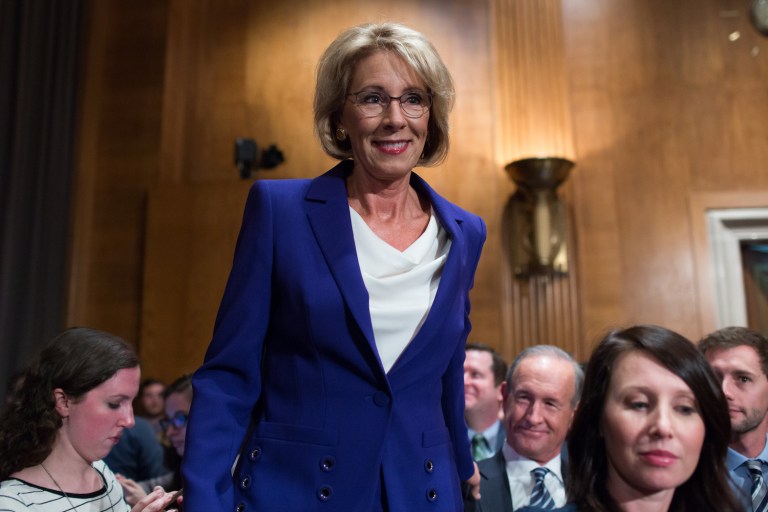 Democrats are refusing to yield back time to Republicans and will talk for hours against DeVos. (Graeme Jennings/Washington Examiner)