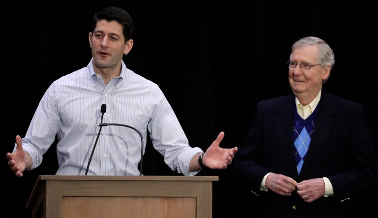 Are House Speaker Paul Ryan (left) and Senate Majority Leader Mitch McConnell (right) perfect? Of course not. McConnell, especially, can be imperious and tone deaf. But both of them are accomplished leaders who have contributed much to conservatism and country, with this new tax law being just the latest proof. (AP Photo/Matt Rourke)
