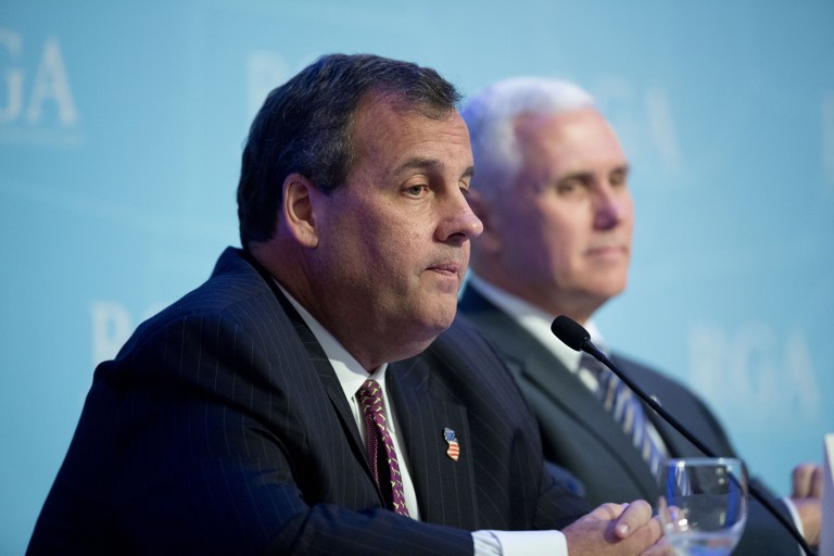 President-elect Donald Trump rearranged the leadership of his transition team on Friday, elevating Vice President-elect Mike Pence to its helm, pushing N.J. Gov. Chris Christie from leader of the transition team to a vice chair role. (AP Photo/J Pat Carter)