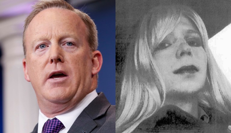 Sean Spicer and Chelsea Manning, as well as Hillary Clinton campaign manager Robby Mook and Kansas City, Mo., Mayor Sylvester James, Jr., will serve as visiting fellow at the Harvard Kennedy School's Institute of Politics for the 2017-2018 academic year. (U.S. Army via AP, File)