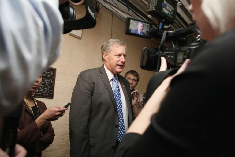 Rep. Mark Meadows, R-N.C., appears more eager to bridge the longstanding gap between the GOP leadership and the House Freedom Caucus, and even the most conservative lawmakers say that's not such a bad thing. (AP Photo/Lauren Victoria Burke)