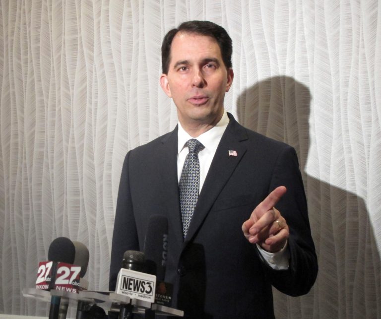 The traditionally blue state's Republican Gov. Scott Walker has presided over significant economic progress as his party's fortunes continue to brighten at the polls, where voters in November gave President Trump the first Republican presidential win in the state since 1984.(AP Photo/Scott Bauer, File)