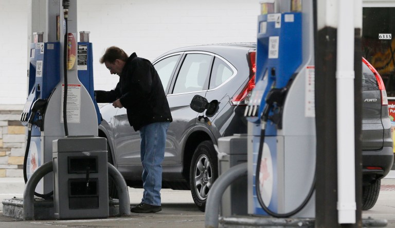 President Trump said the price of gasoline is the lowest it has been for more than a decade. (AP Photo/Nam Y. Huh)