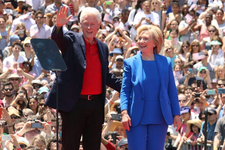 Clinton praised his wife's performance in the first Democratic debate and her 11-hour Benghazi testimony. (Photo by Greg Allen/Invision/AP)