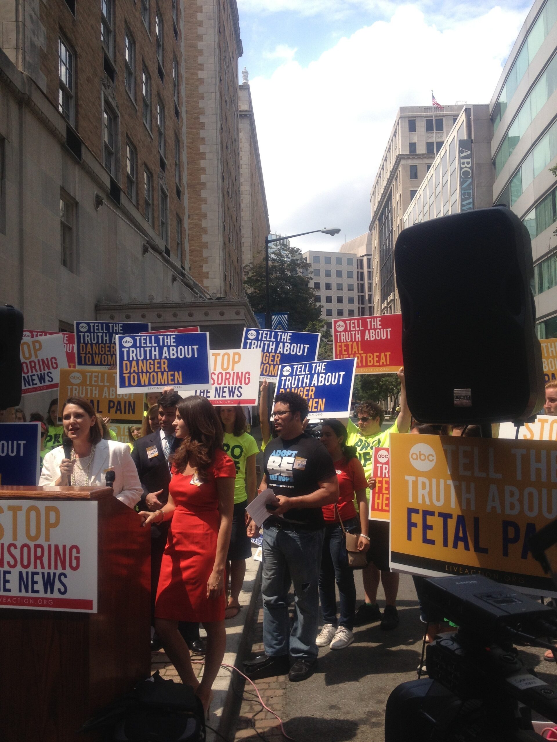 VIDEO: Anti-abortion activists protest at ABC, accuse network of censorship