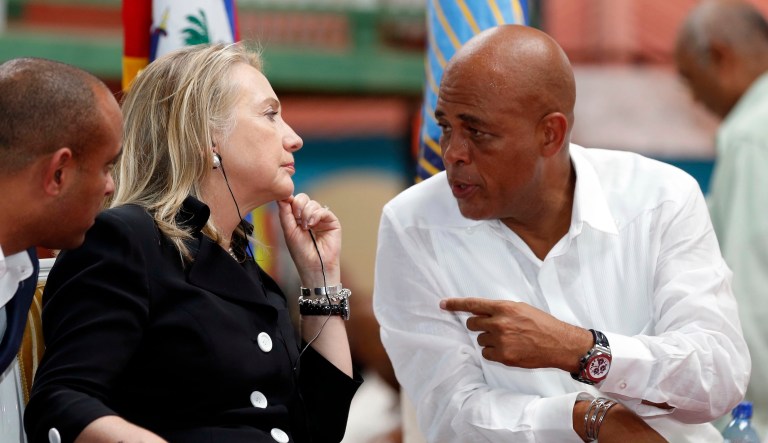Former Secretary of State Hillary Clinton and her family's Clinton Foundation is still blamed by many Haitians for the subpar disaster relief efforts after the 2010 earthquake there. (AP Photo/Larry Downing, Pool)