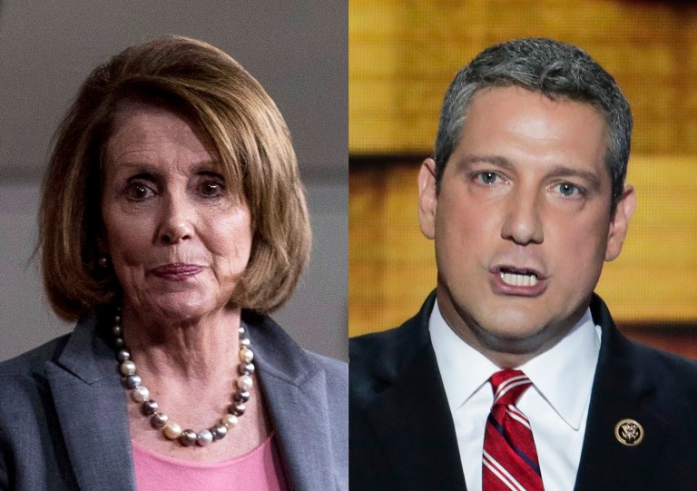 Rep. Tim Ryan has said he will challenge House Minority Leader Nancy Pelosi for her job. (AP Photo/Andrew Harnik)