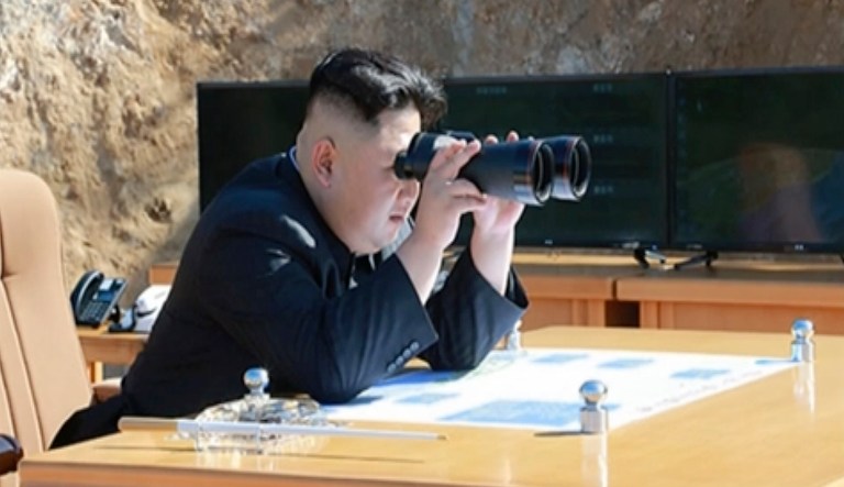 North Korea leader Kim Jung Un watches the launch of a Hwasong-14 intercontinental ballistic missile, ICBM, in North Korea's northwest. North Korea claimed to have tested its first intercontinental ballistic missile in a launch Tuesday.