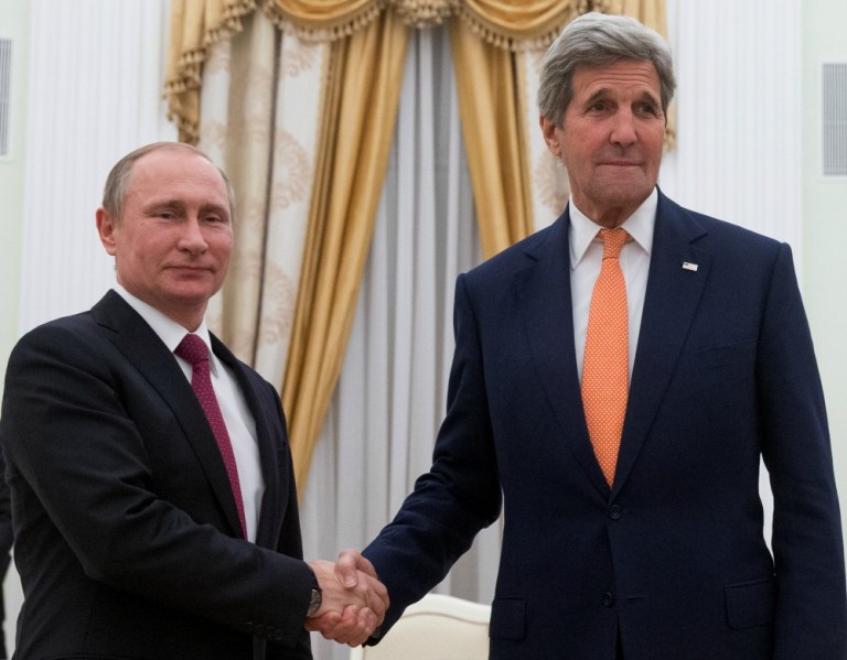 On the one hand, this is very egalitarian, but, on the other hand, things must be looking blue in the United States if nobody can help the secretary of state carry his suitcases,