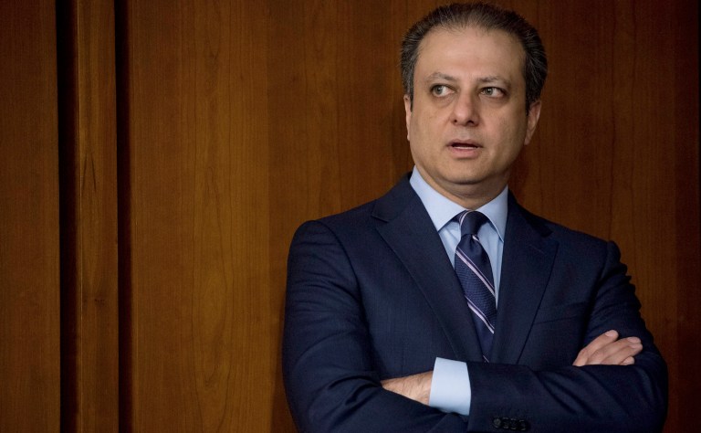 Bharara was fired in March by Trump along with 46 other U.S. attorneys and has been critical of the president ever since. (AP Photo/Andrew Harnik)
