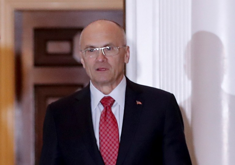 A watchdog group is attempting to unseal the divorce records of fast-food businessman Andrew Puzder, President Trump's pick for secretary of labor, saying that past allegations of spousal abuse may be relevant to Puzder's nomination. (AP Photo/Carolyn Kaster, File)