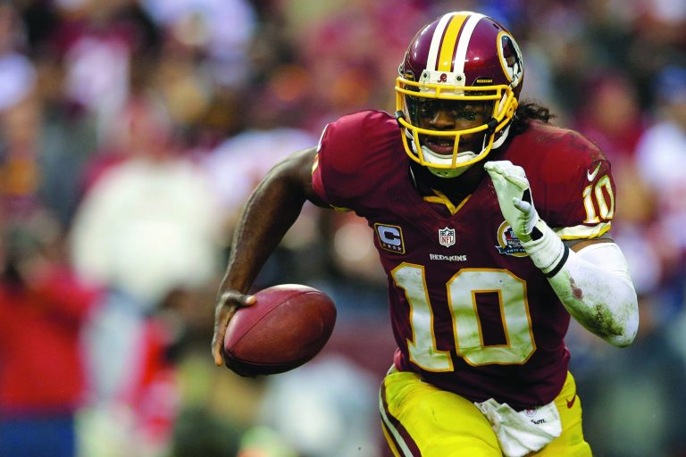 Alex Brandon/AP
Quarterback Robert Griffin III practiced Wednesday three days after he sprained his right knee at the end of a win over the Ravens.