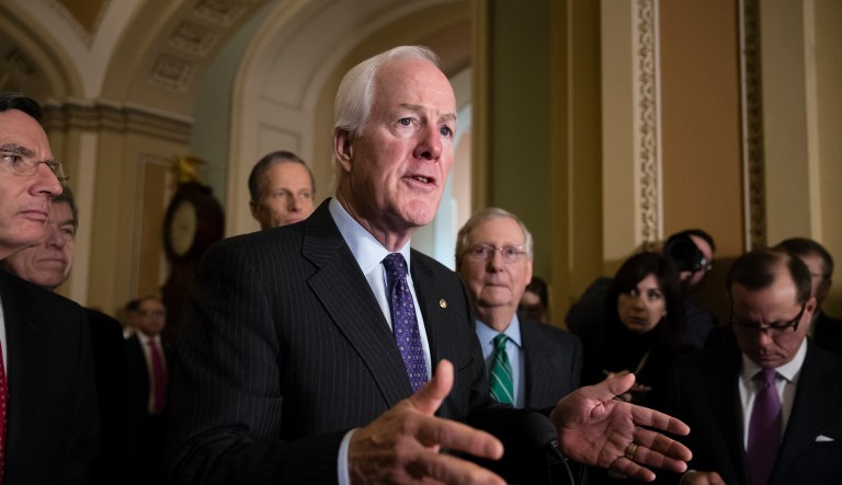 Sen. John Cornyn, the second-ranking Senate Republican, and Rep. Fred Upton think the Children's Health Insurance Program will be included in next week's spending bill. (AP Photo/J. Scott Applewhite)