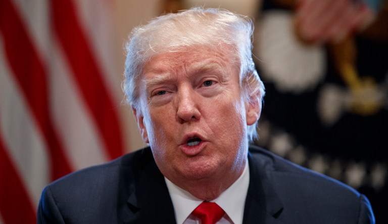 The tweet follows President Trump's Thursday announcement that he will impose a 25 percent tariff on steel imports and a 10 percent tariff on aluminum imports as early as next week. (AP Photo/Evan Vucci)