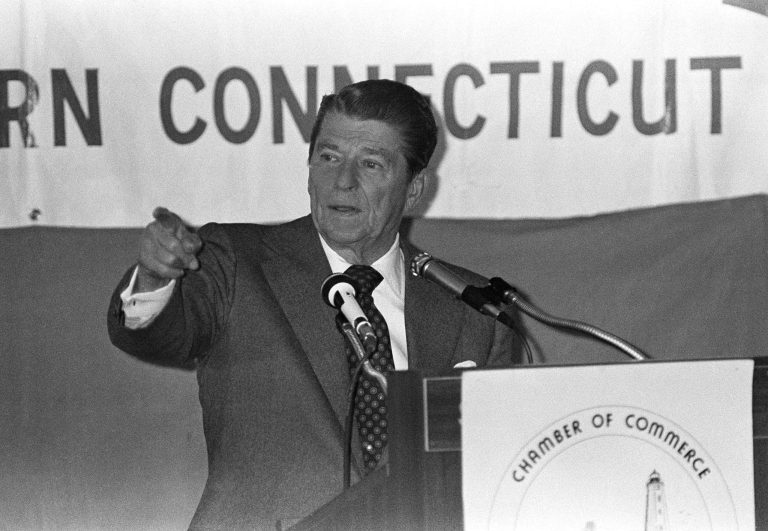 Ronald Reagan did, on occasion, fight against big business interests. (AP File)