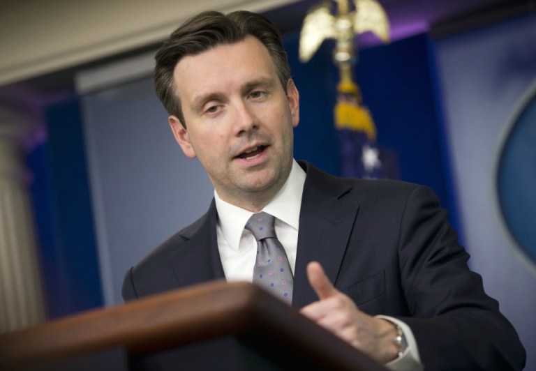 Josh Earnest tried to counter a steady stream of largely GOP predictions that Hillary Clinton will face a Justice Department indictment for the email scandal. (AP Photo)
