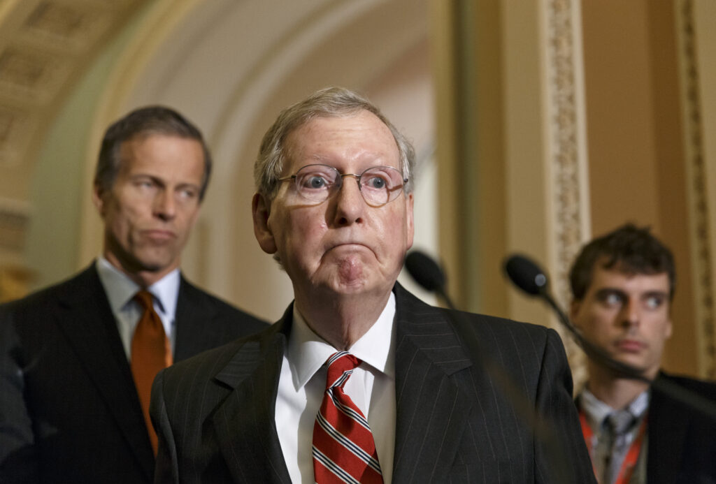 Senate Minority Leader Mitch McConnell, R-Ky., said he will not lower the 60-vote threshold for passing legislation in the Senate next year if the GOP wins the majority in November. (AP Photo)