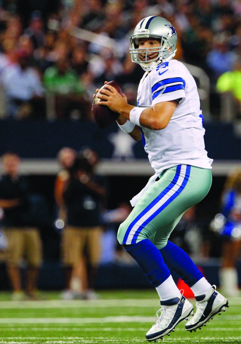 Tony Gutierrez/AP
Dallas Cowboys quarterback Tony Romo has completed 405 passes for 4,685 yards, 26 touchdowns and 16 interceptions.