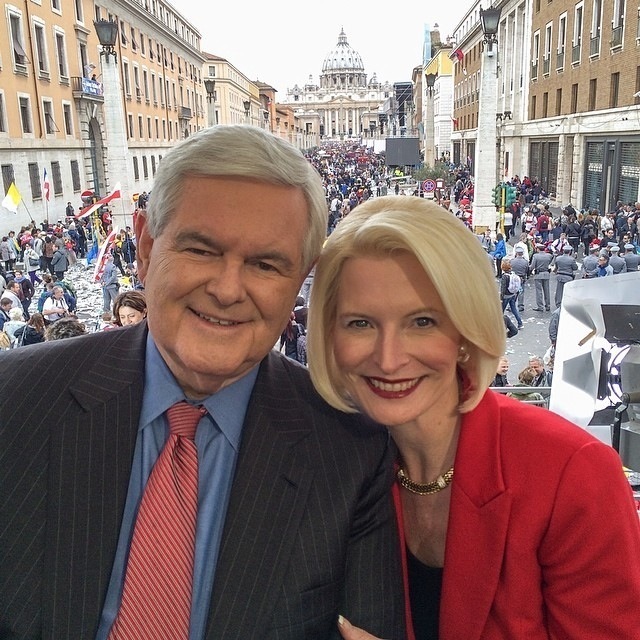 Newt and Callista Gingrich were at Sunday's Vatican ceremony. CNN Photo
