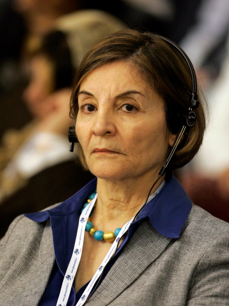 Manda Zand Ervin, founder and president of the Alliance of Iranian Women, looks on during the International Conference against Violence on Women, at the Italian Foreign Ministry headquarters in Rome, Wednesday, Sept. 9, 2009. (AP Photo/Riccardo De Luca)