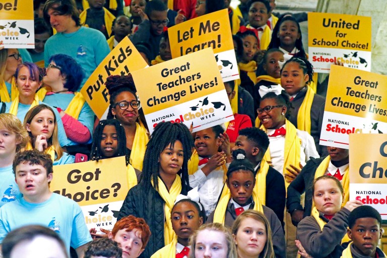 Evidence suggests private schools are better than public schools at combatting anti-Semitism and other forms of intolerance. (AP Photo/Rogelio V. Solis)