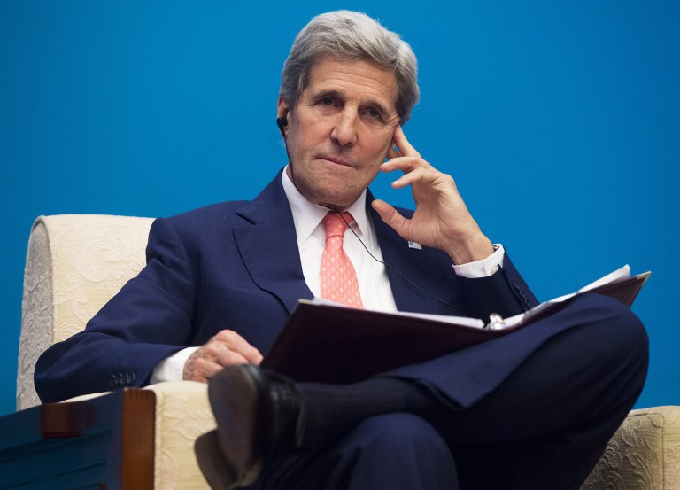 House Oversight and Government Reform Committee called on Secretary of State John Kerry to testify about a 2013 press briefing video that was intentionally altered to remove a sensitive discussion about the Iran nuclear agreement. (Saul Loeb/Pool Photo via AP)