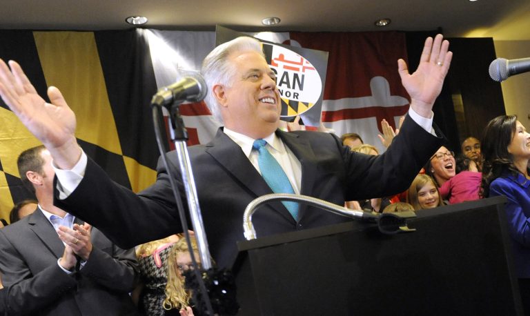 Maryland Gov.-elect Larry Hogan, speaks to supporters after beating Anthony Brown. (AP/Steve Ruark)