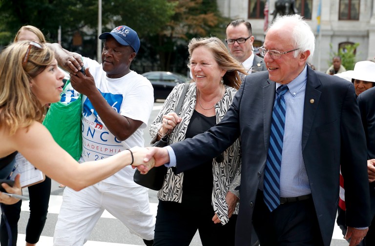 Sen. Bernie Sanders, I-Vt., will lend a hand to Democratic Senate candidates after Labor Day by hitting the campaign trail with those competing in battleground states. (AP Photo/John Minchillo)