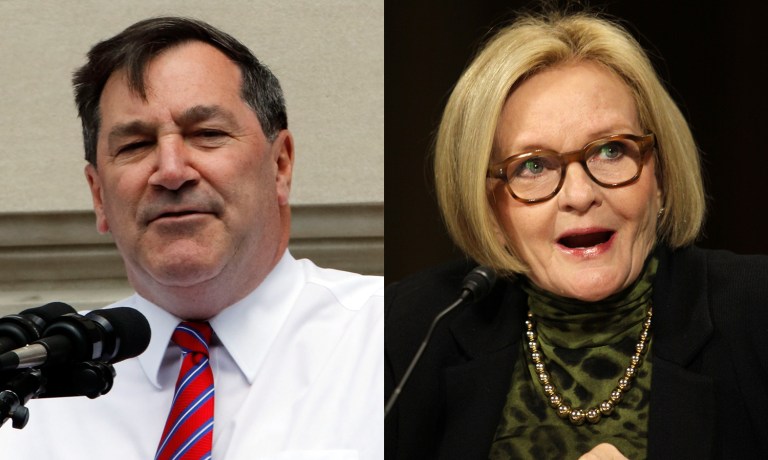 A Judicial Crisis Network statement singled out Joe Donnelly and Claire McCaskill as vulnerable senators. (AP Photo/Lauren Victoria Burke)