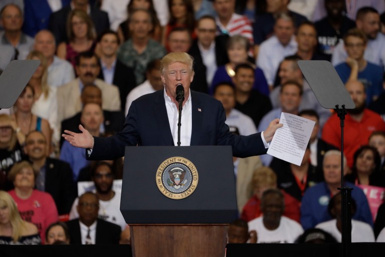 The tweet comes after Trump referred to a terror attack in Sweden that didn't happen. (AP Photo/Chris O'Meara)