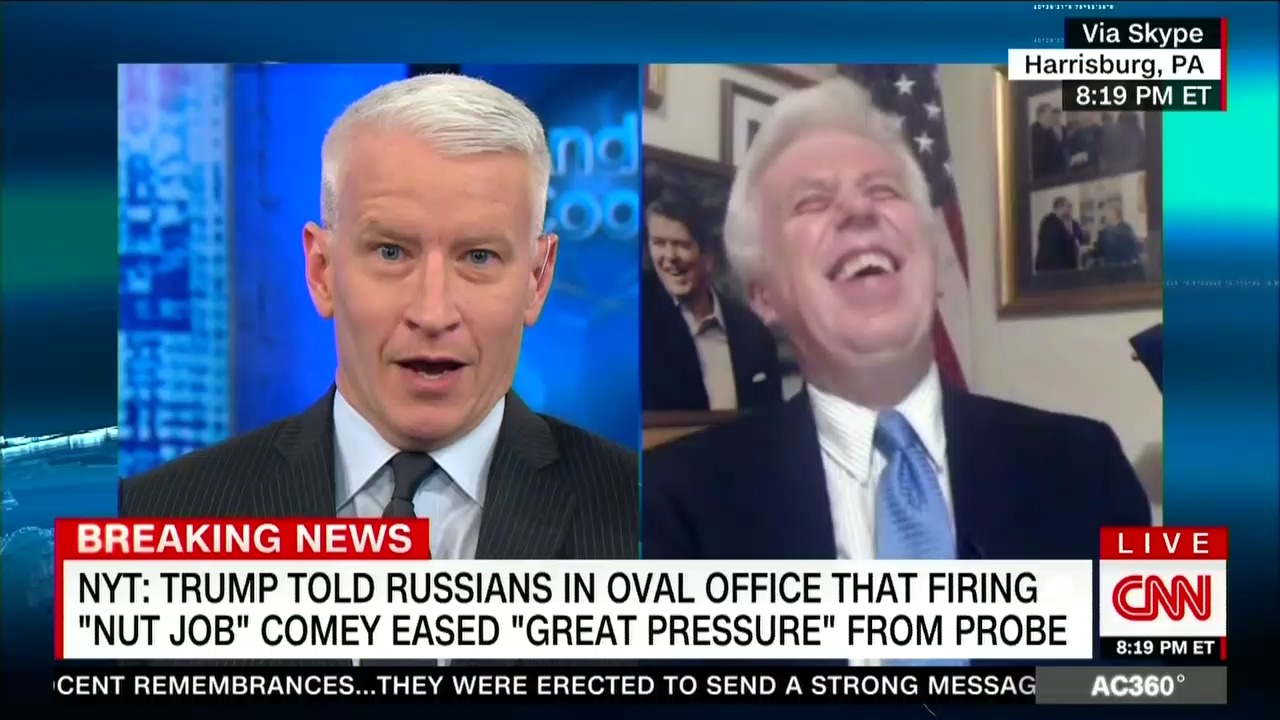Anderson Cooper to Jeffrey Lord: You’d defend Trump if he ‘took a dump on his desk’