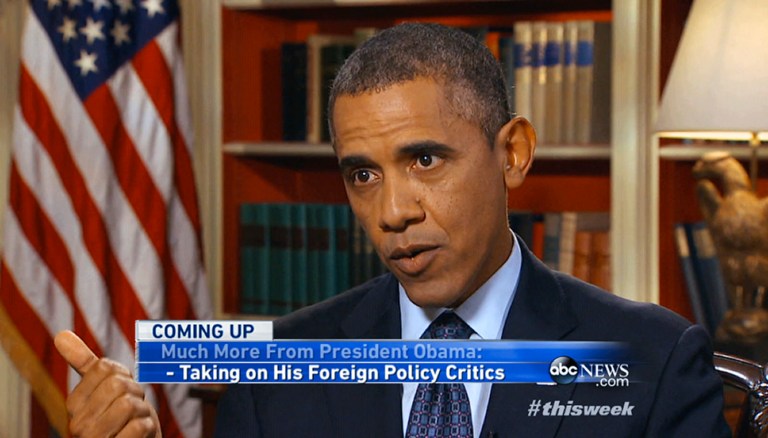 In this Image from video pretaped at the White House in Washington Friday, Sept. 13, 2013, for Sunday morning's ABC's 