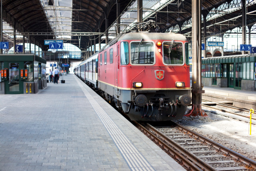 The train on platform