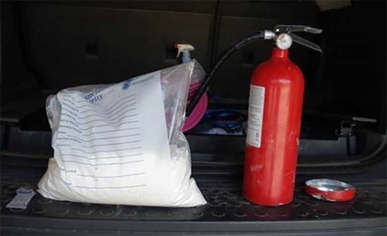 Nearly seven pounds of cocaine were stuffed inside a fire extinguisher. (Border Patrol)