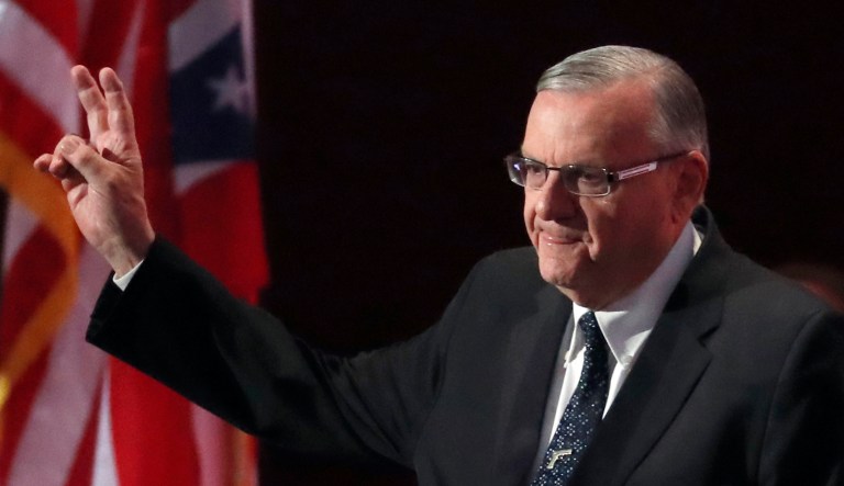 The former sheriff, 85 years old, said he and Bannon met privately for an hour in Phoenix and spoke again during a Republican Party convention this month in California. (AP Photo/Paul Sancya, File)