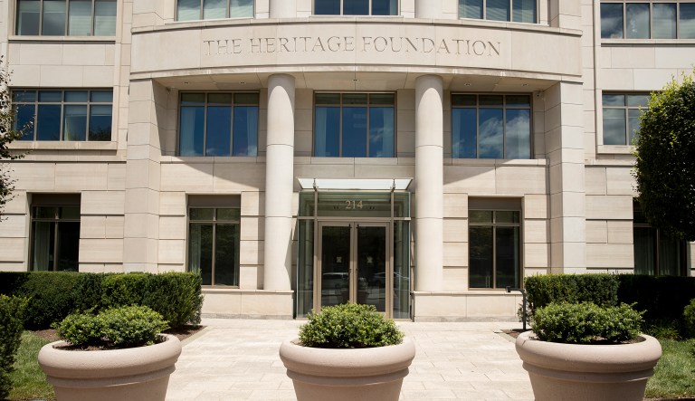 The Heritage Foundation building, Saturday, Aug. 5, 2017, in Washington. (AP Andrew Harnik)