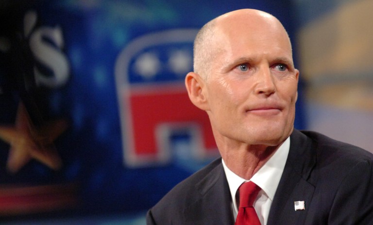 Tuesday morning, Florida Gov. Rick Scott asked President Trump to declare a pre-landfall emergency for the state of Florida. (AP Photo/Jason Behnken, Pool)