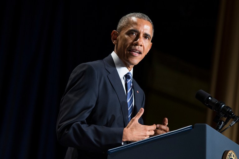 At a national prayer breakfast, President Obama felt obliged to remind Americans that Christians attacked Muslims -- in the Crusades, 800 years ago. (AP Photo/Evan Vucci)