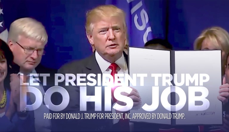 In an email to supporters, Trump's re-election committee said CNN blocked a paid media placement for the ad, 